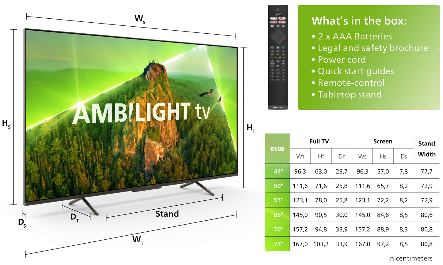 Philips LED 43PUS8108 4K Ambilight-TV